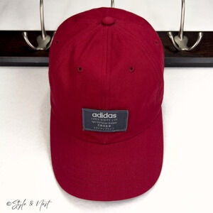 Adidas Aeroready Impulse Red Hat Patchwork Embroidered Logo Adjustable Baseball